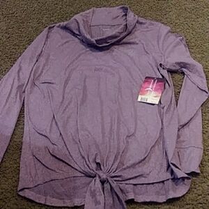 Enlighten cowl neck tie front